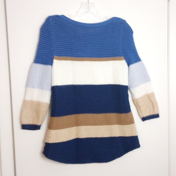 Chico's Striped Textured Pullover Sweater - Picture 5 of 9